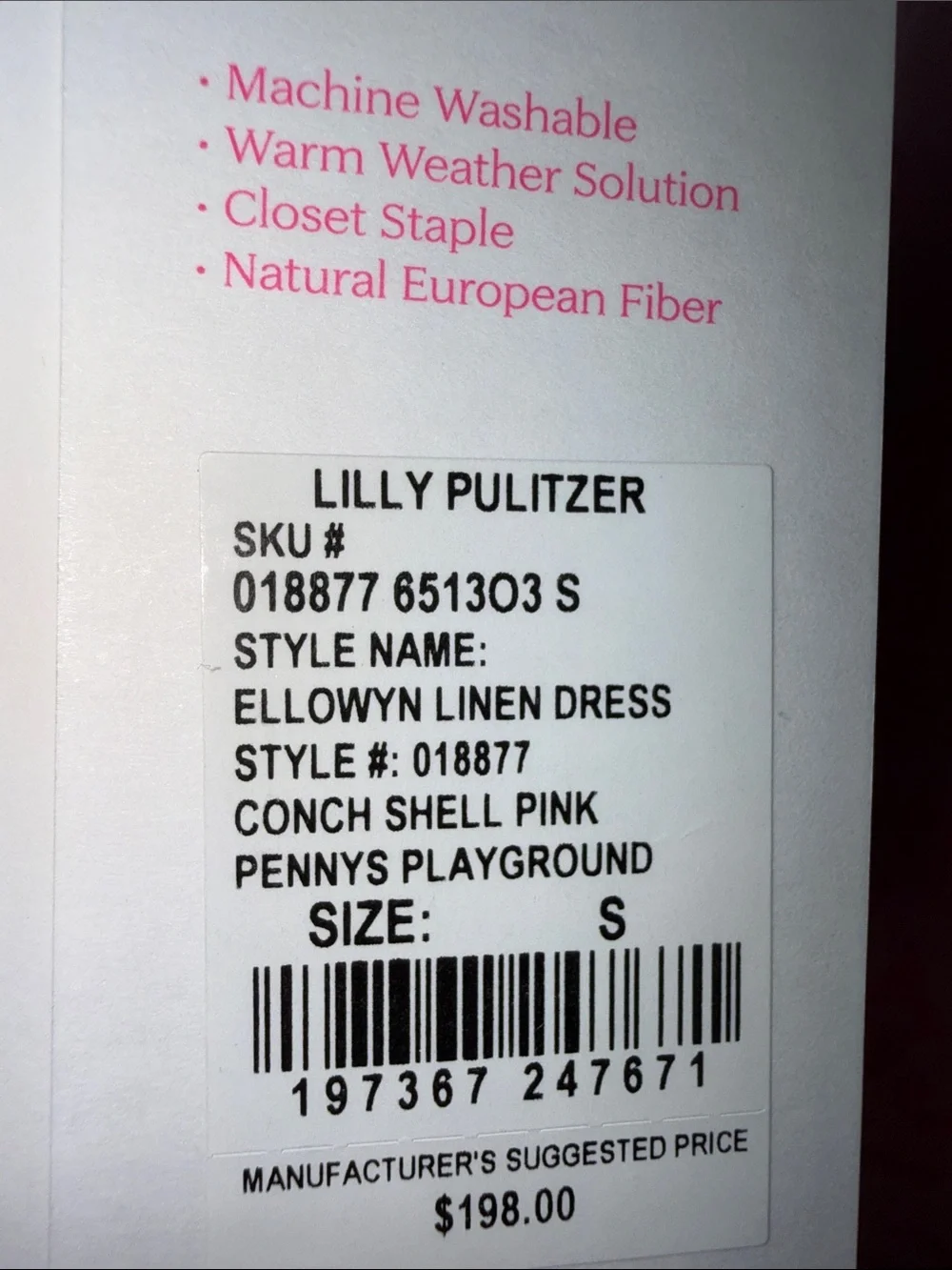 💕NWT Lilly Pulitzer Sleeveless Pink Island Print Linen Swing Dress - Picture 4 of 8